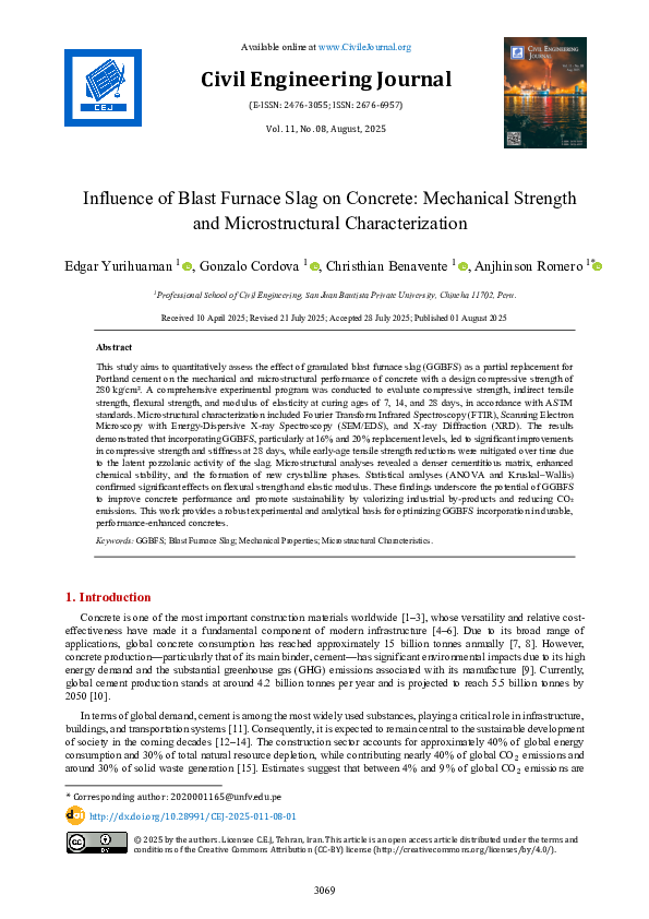 (PDF) Influence of Blast Furnace Slag on Concrete: Mechanical Strength ...
