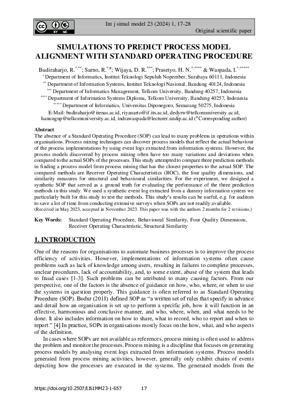 (PDF) Simulations to Predict Process Model Alignment with Standard ...