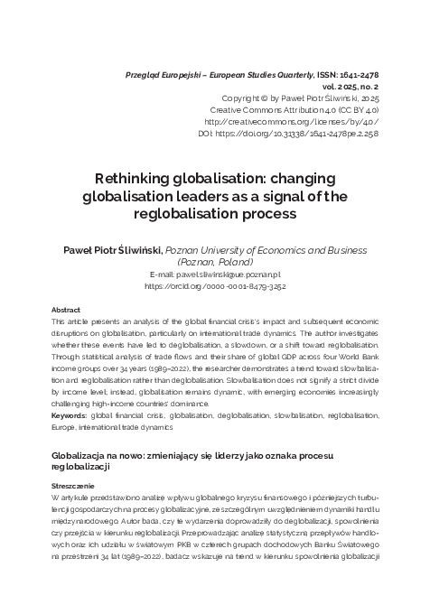(PDF) Rethinking globalisation: changing globalisation leaders as a ...