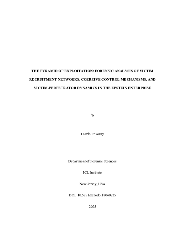 (PDF) THE PYRAMID OF EXPLOITATION: FORENSIC ANALYSIS OF VICTIM ...
