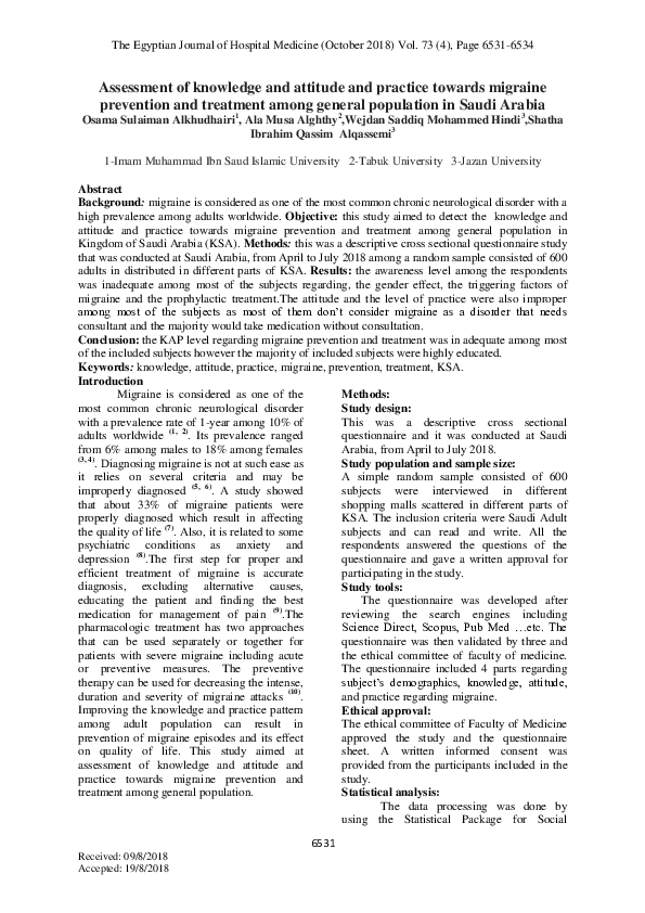 (PDF) Assessment of knowledge and attitude and practice towards ...