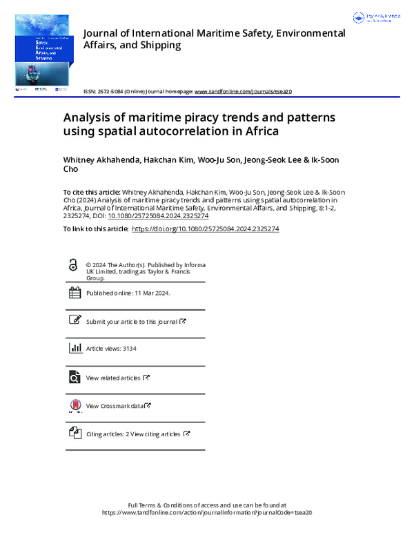 (PDF) Analysis of maritime piracy trends and patterns using spatial ...