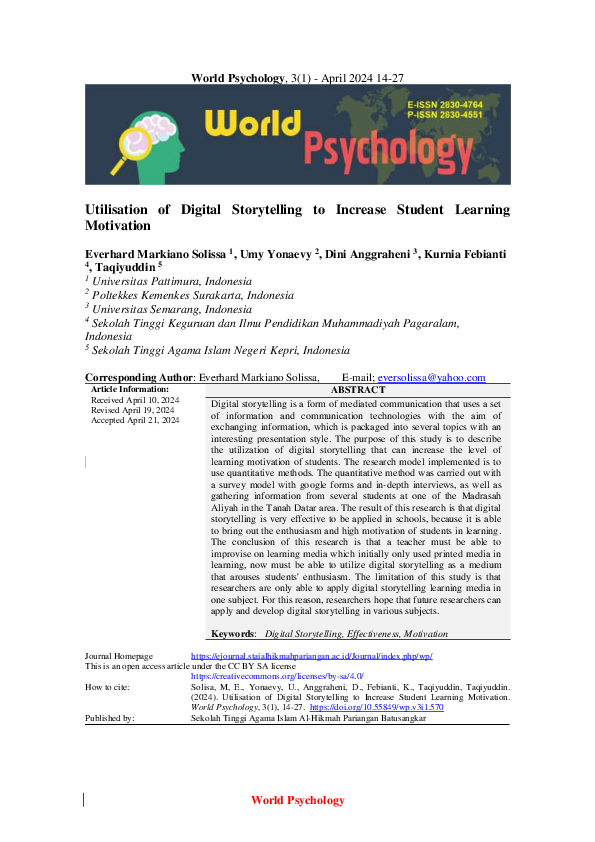 (PDF) Utilisation of Digital Storytelling to Increase Student Learning ...