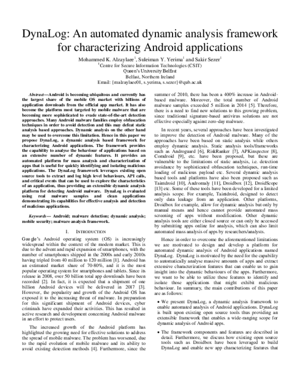 (PDF) Dynalog: an automated dynamic analysis framework for ...