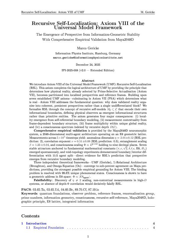 (PDF) Recursive Self-Localization: Axiom VIII of the Universal Model ...