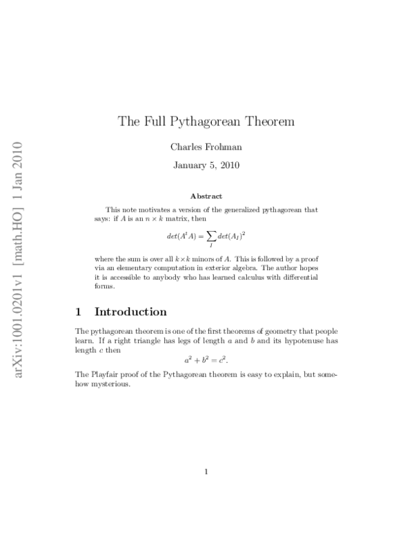 (PDF) The Full Pythagorean Theorem