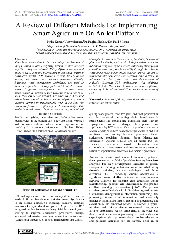 (PDF) A Review of Different Methods For Implementing Smart Agriculture ...