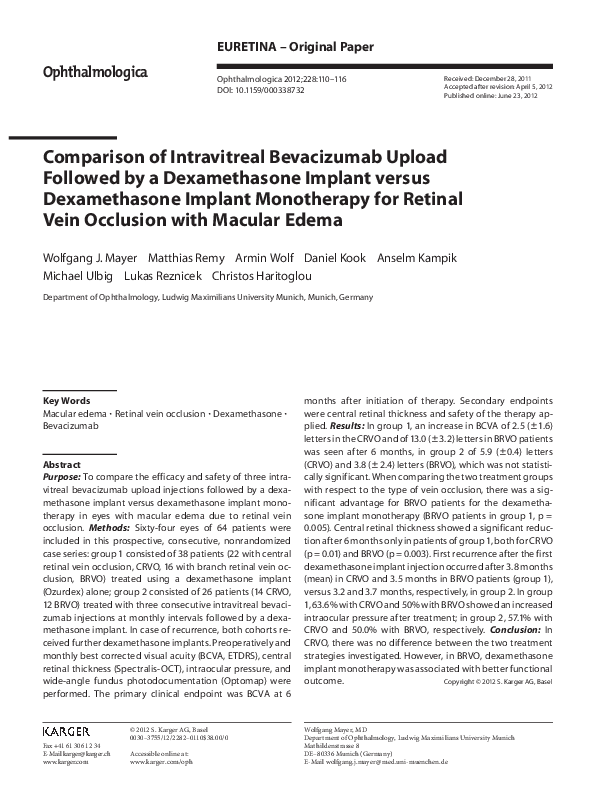 (PDF) Comparison of Intravitreal Bevacizumab Upload Followed by a ...