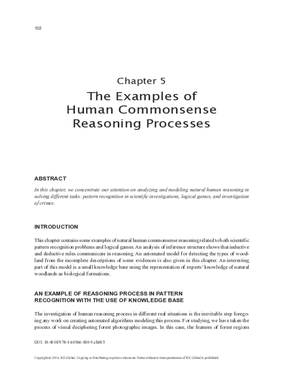 (PDF) The Examples of Human Commonsense Reasoning Processes
