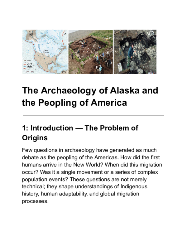 (PDF) The Archaeology of Alaska and the Peopling of America