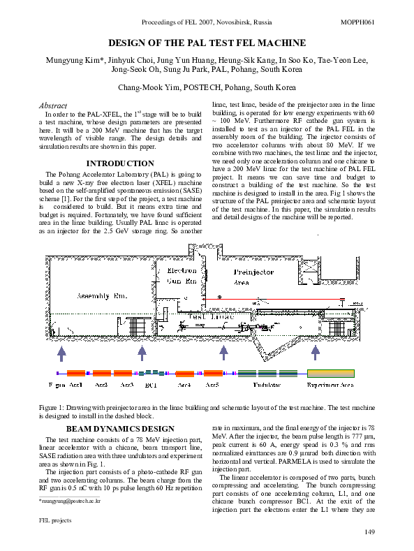 (PDF) Design of the Pal Test Fel Machine