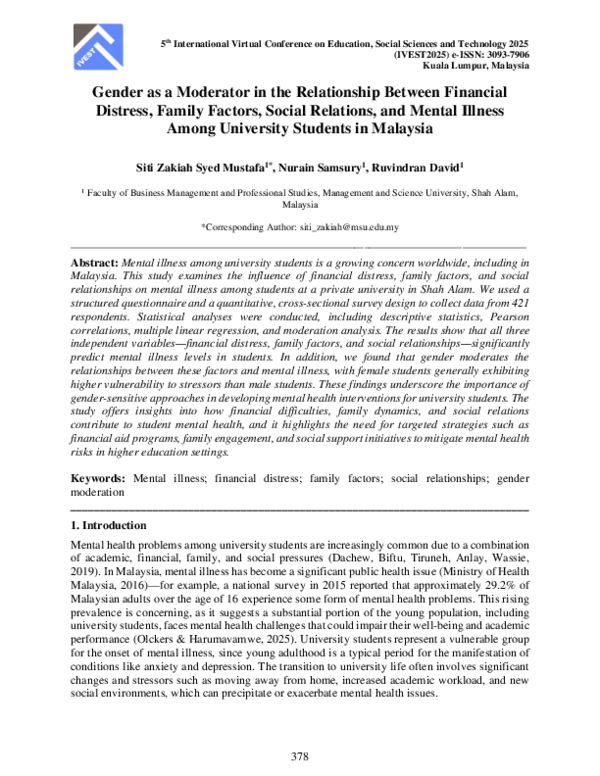 (PDF) Gender as a Moderator in the Relationship Between Financial ...