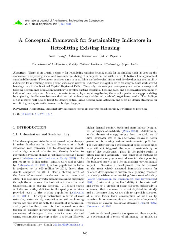 (PDF) A Conceptual Framework for Sustainability Indicators in ...