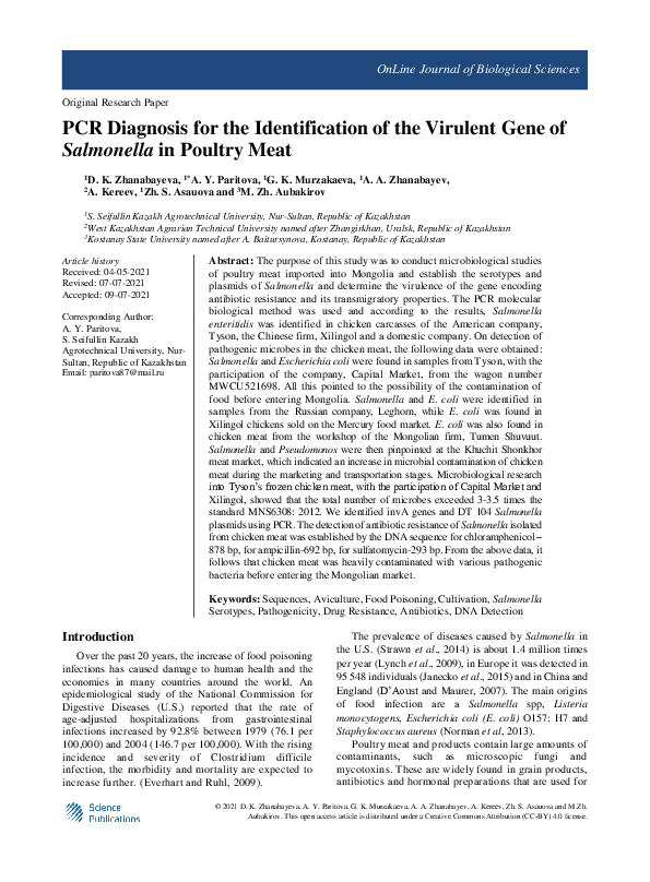 (PDF) PCR Diagnosis for the Identification of the Virulent Gene of ...