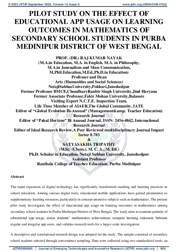 (PDF) PILOT STUDY ON THE EFFECT OF EDUCATIONAL APP USAGE ON LEARNING ...
