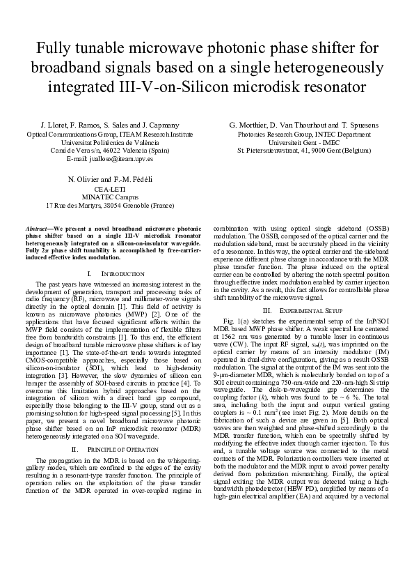 (PDF) Fully tunable microwave photonic phase shifter for broadband ...