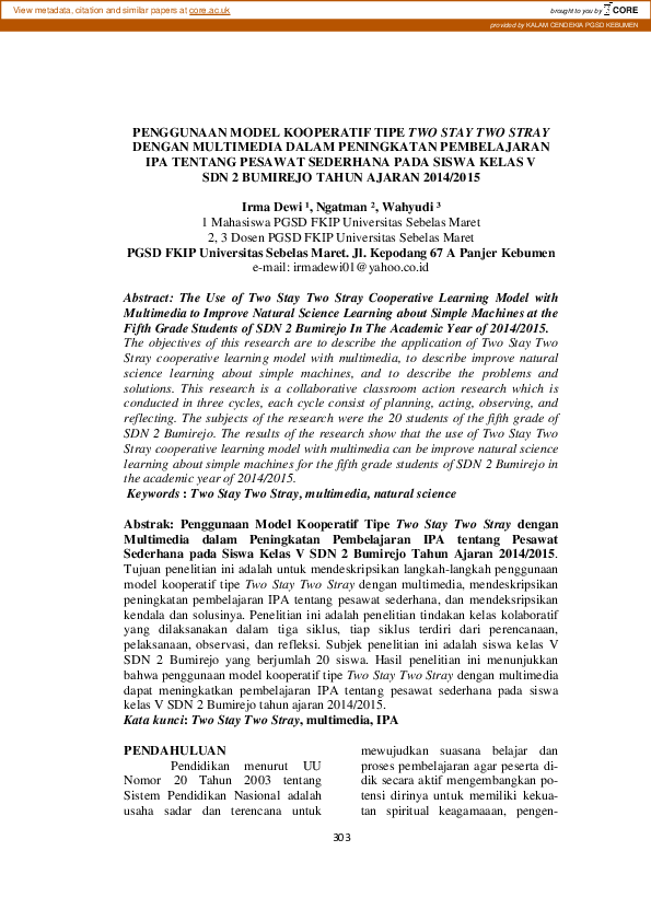 (PDF) The Use of Two Stay Two Stray Cooperative Learning Model with ...
