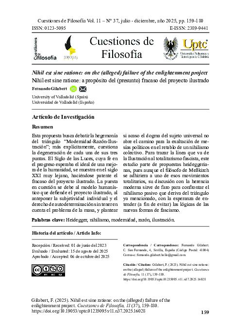(PDF) Nihil est sine ratione. O cómo el (fracasado) proyecto ilustrado ...