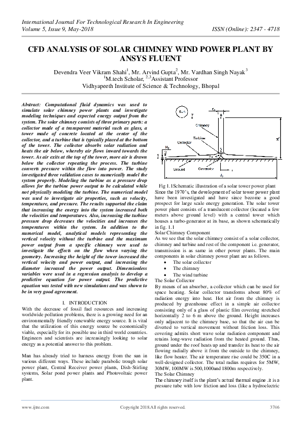 (PDF) CFD Analysis of Solar Chimney Wind Power Plant by Ansys Fluent