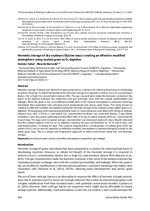 (PDF) Hermetic storage of dry soybean (Glycine max): creating an ...
