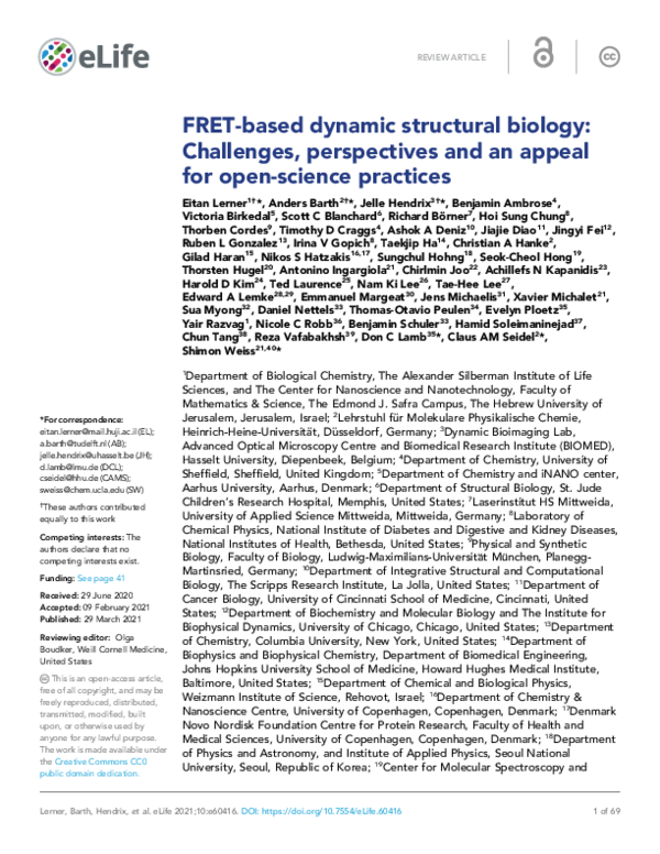 (PDF) FRET-based dynamic structural biology: Challenges, perspectives ...
