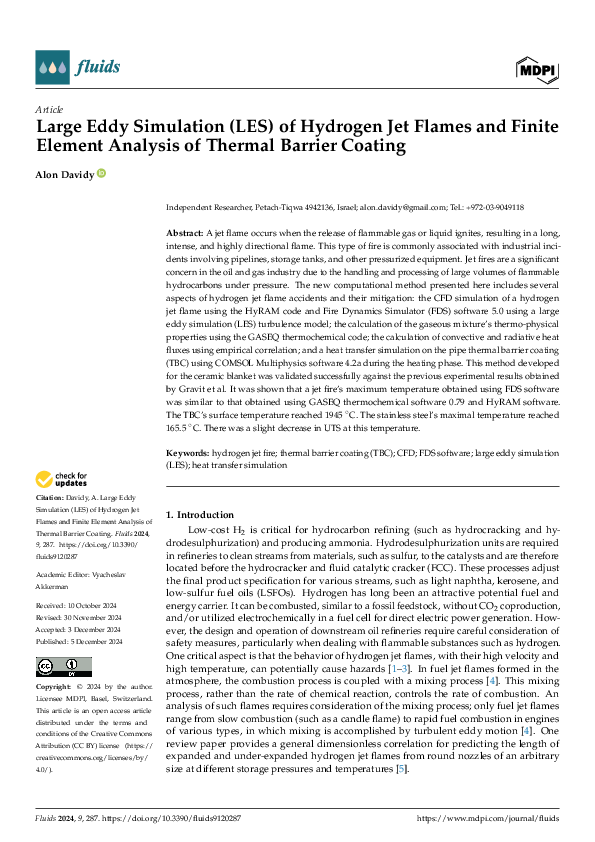 (PDF) Large Eddy Simulation (LES) of Hydrogen Jet Flames and Finite ...