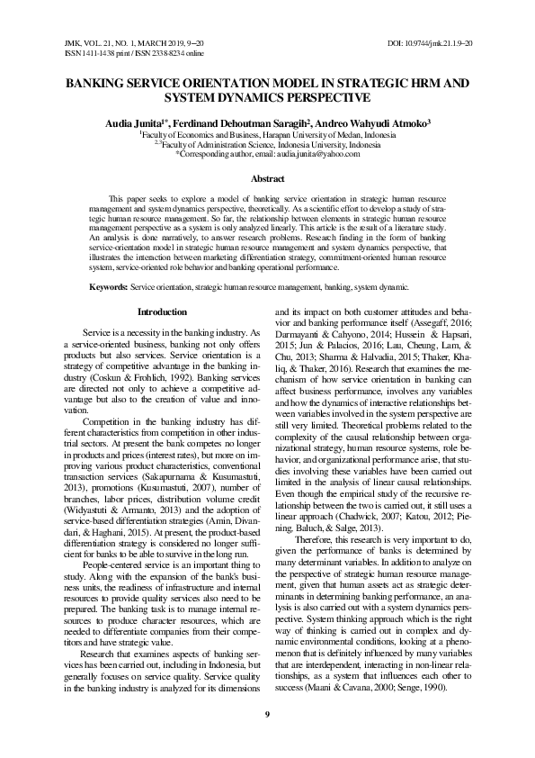 (PDF) Banking Service Orientation Model in Strategic HRM and System ...