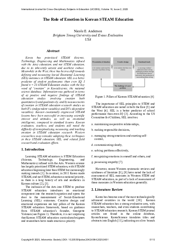 (PDF) The Role of Emotion in Korean STEAM Education