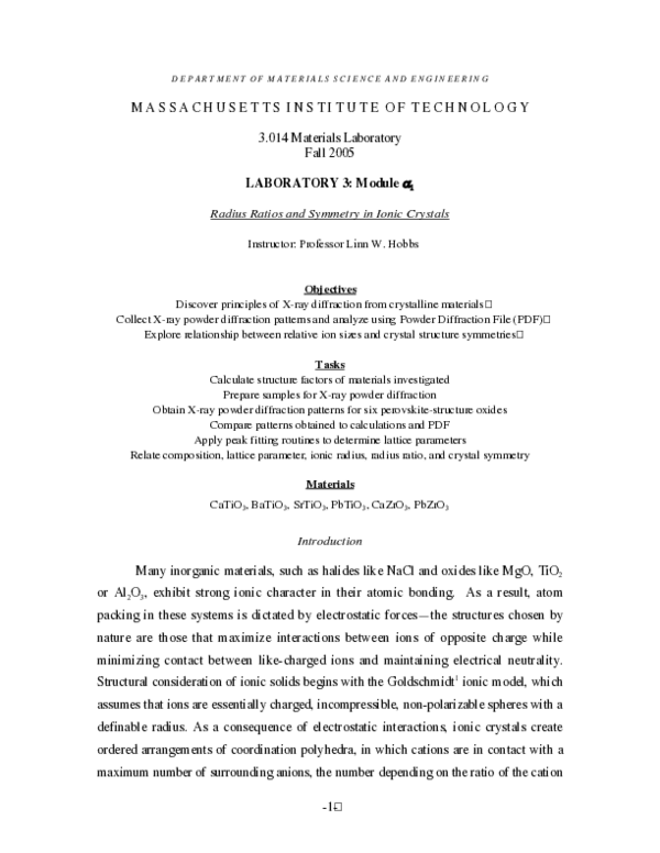 (PDF) Instructor: Professor Linn W. Hobbs Objectives Discover ...