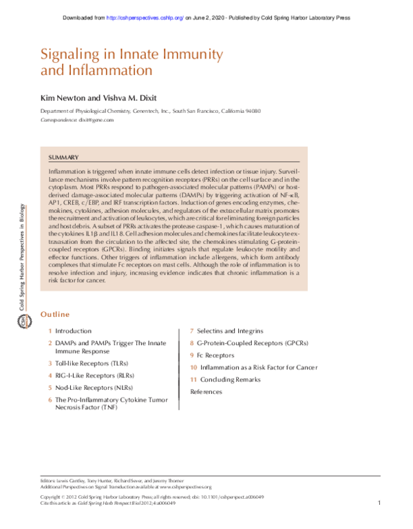(PDF) Signaling in Innate Immunity and Inflammation