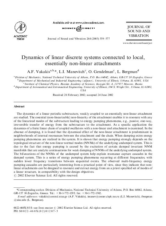 (PDF) Dynamics of linear discrete systems connected to local ...