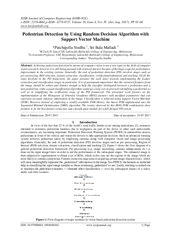 (PDF) Pedestrian Detection by Using Random Decision Algorithm with ...