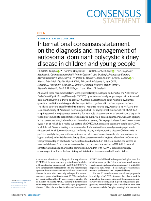(PDF) International consensus statement on the diagnosis and management ...