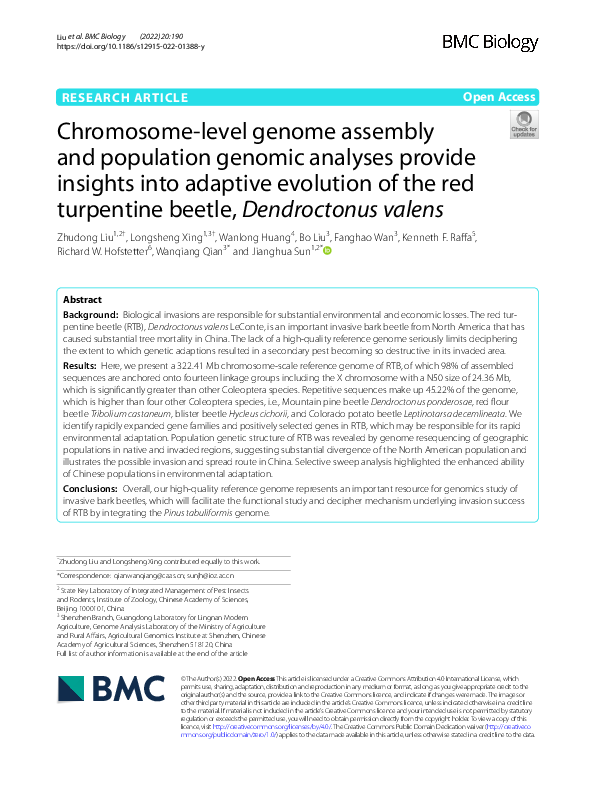 (PDF) Chromosome-level genome assembly and population genomic analyses ...