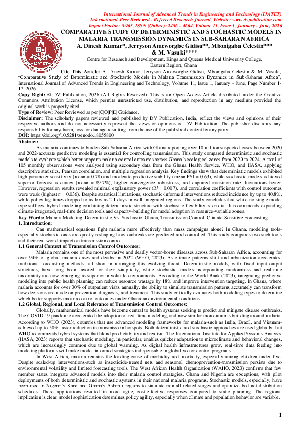 (PDF) COMPARATIVE STUDY OF DETERMINISTIC AND STOCHASTIC MODELS IN ...