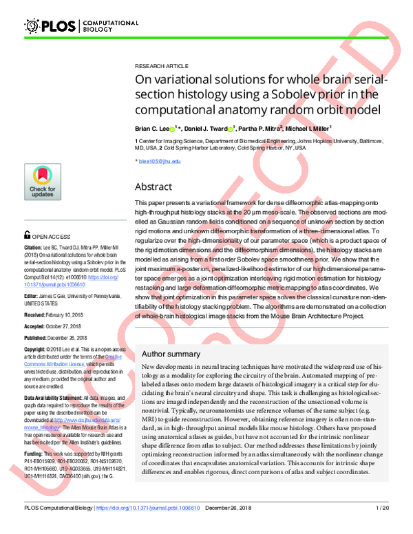 (PDF) On variational solutions for whole brain serial-section histology ...