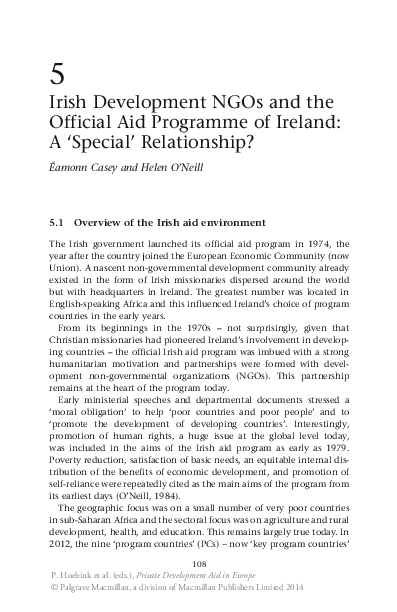 (PDF) Irish Development NGOs and the Official Aid Programme of Ireland ...