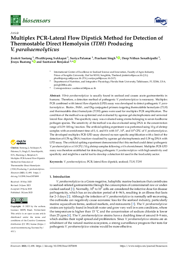 (PDF) Multiplex PCR-Lateral Flow Dipstick Method for Detection of ...