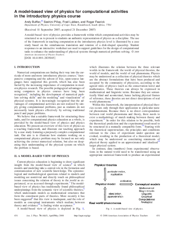 (PDF) A model-based view of physics for computational activities in the ...