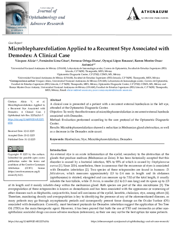 (PDF) Microblepharexfoliation Applied to a Recurrent Stye Associated ...