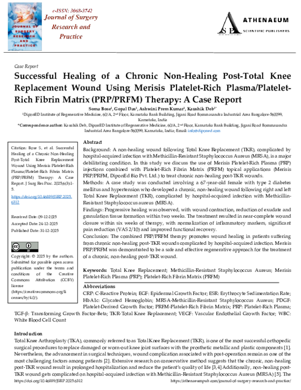 (PDF) Successful Healing of a Chronic Non-Healing Post-Total Knee ...