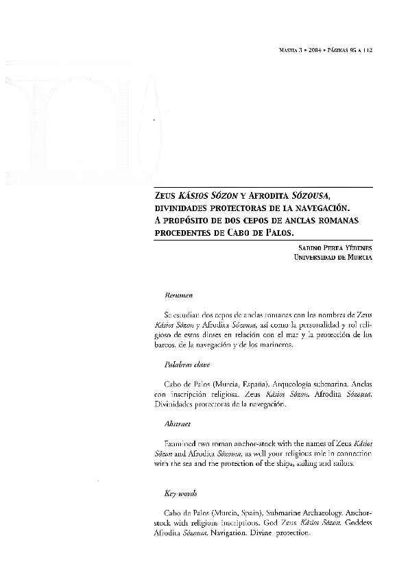 (PDF) Zeus Kásios Sózon y Afrodita Sózousa, divinidades protectoras de ...