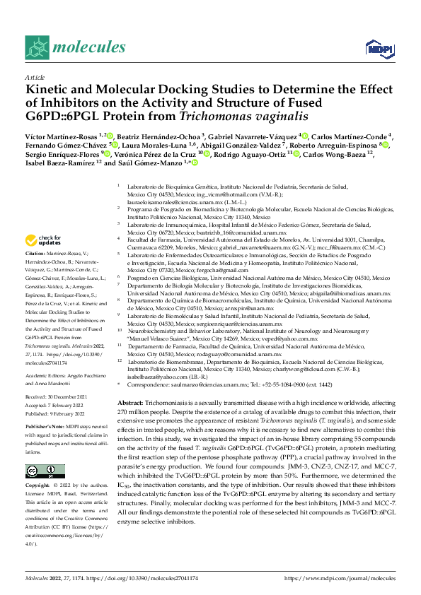 (PDF) Kinetic and Molecular Docking Studies to Determine the Effect of ...