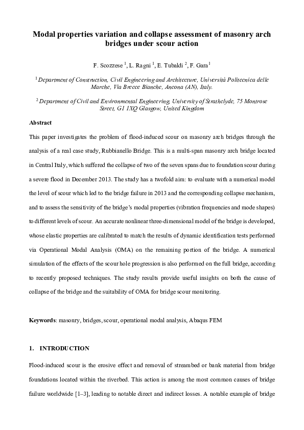 (PDF) Modal properties variation and collapse assessment of masonry ...