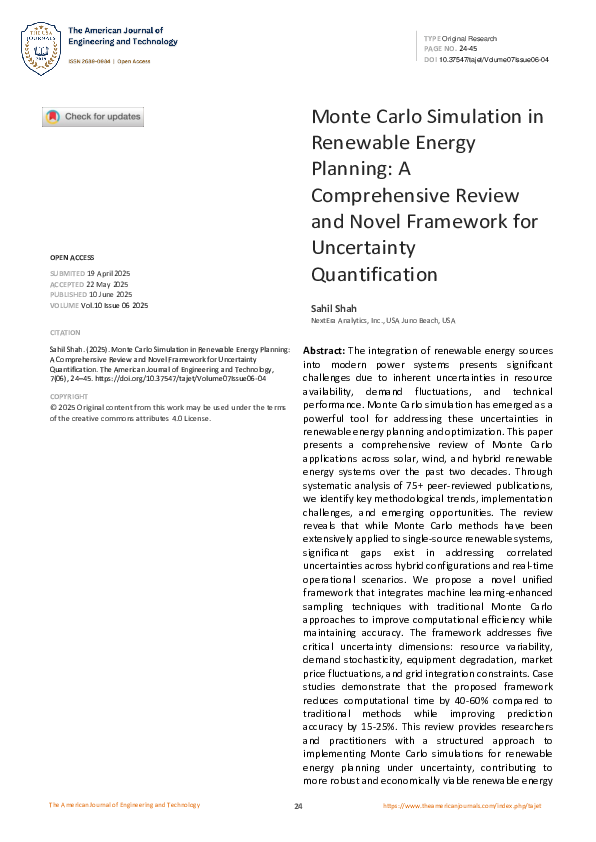 (PDF) Monte Carlo Simulation in Renewable Energy Planning: A ...
