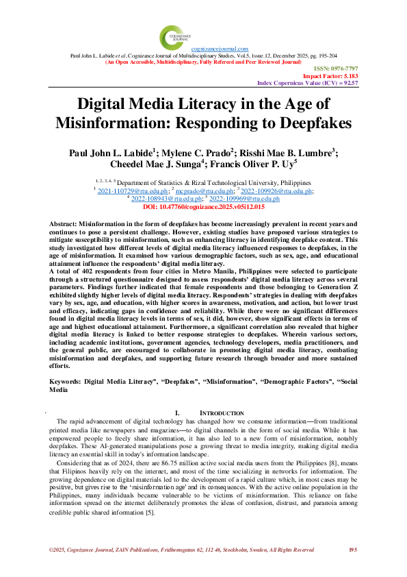 (PDF) Digital Media Literacy in the Age of Misinformation: Responding ...