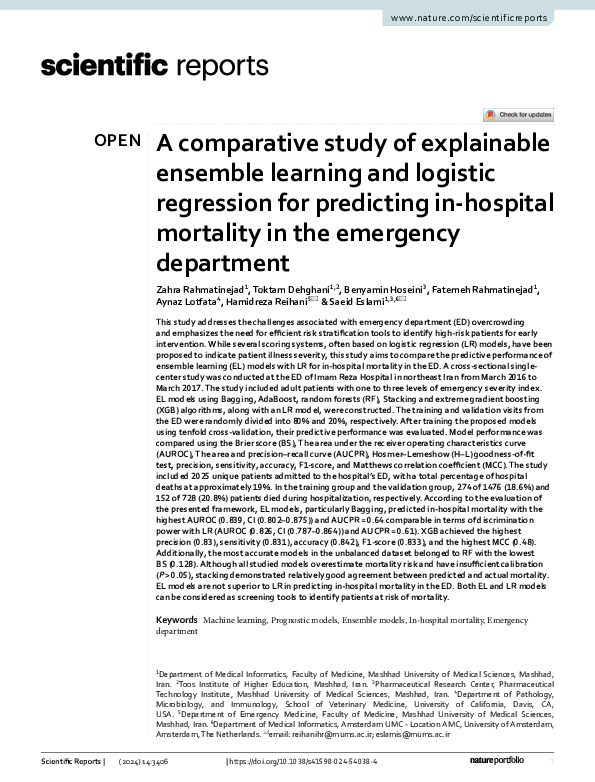 (PDF) A comparative study of explainable ensemble learning and logistic ...