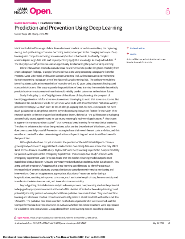 (PDF) Prediction and Prevention Using Deep Learning