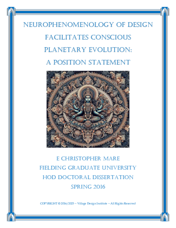 (PDF) Neurophenomenology of Design Facilitates Conscious Planetary ...