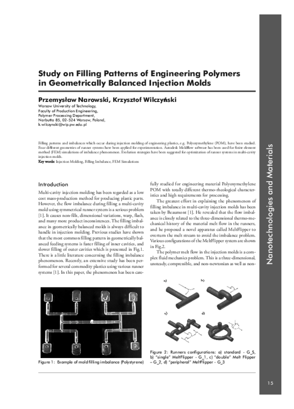 (PDF) Study on filling patterns of engineering polymers In ...